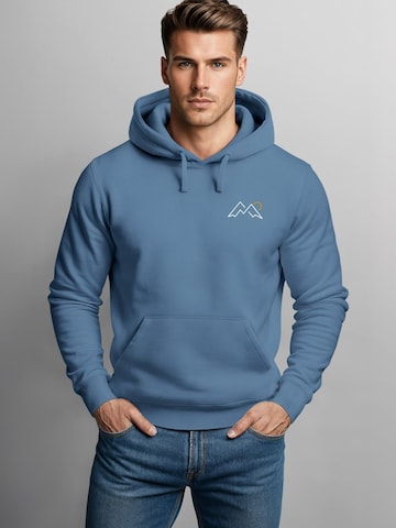 Neverless Sweatshirt 'Mountain Lineart' in Blue