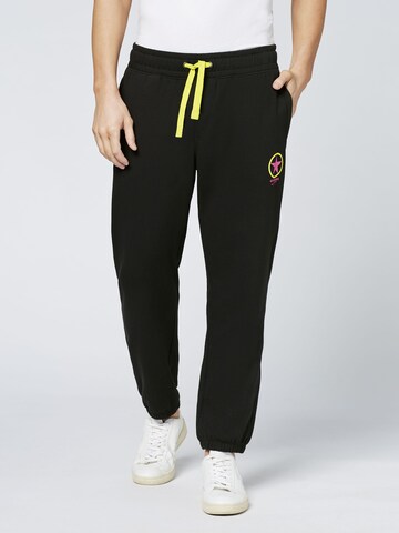 CHIEMSEE Tapered Pants in Black: front