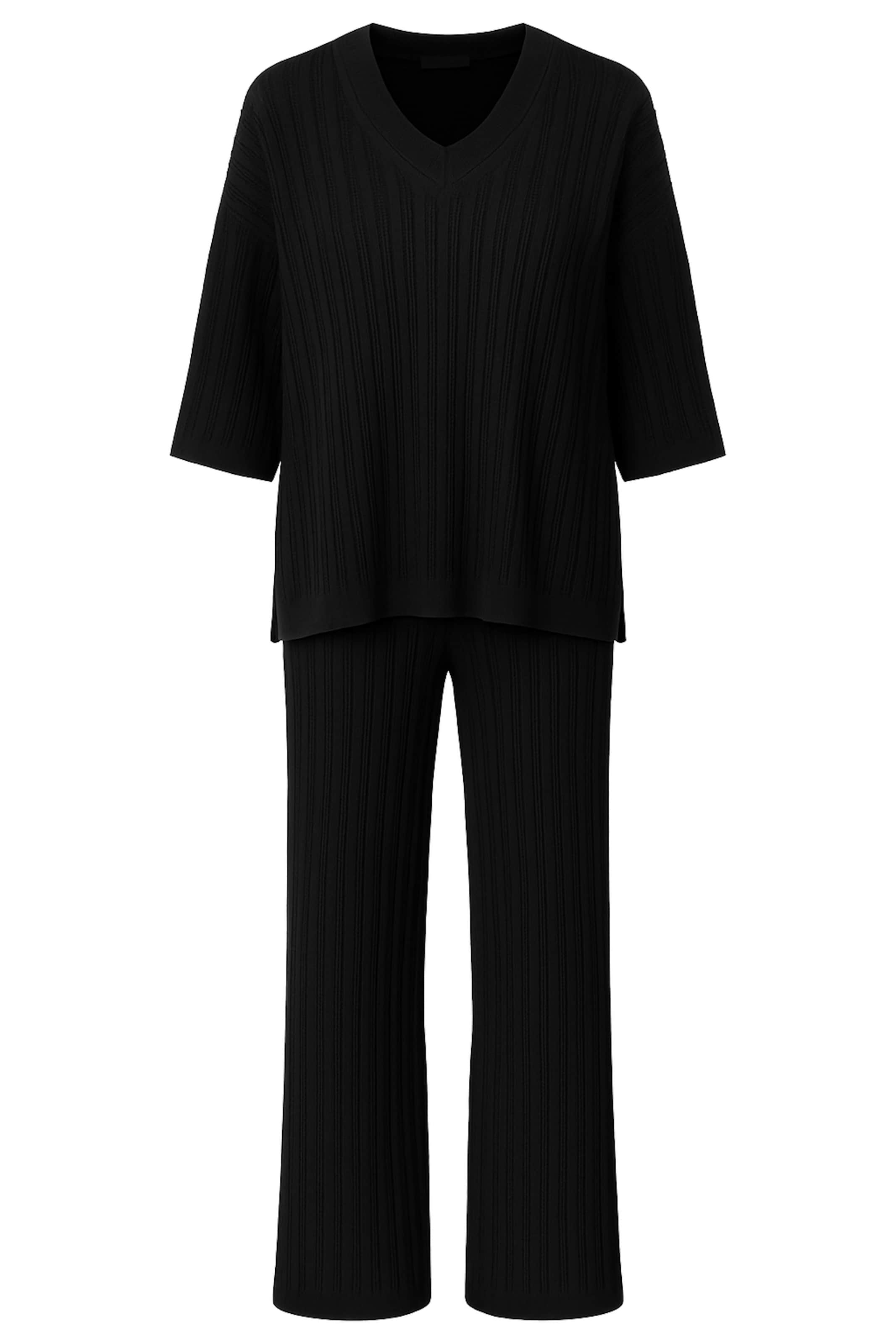 Touche Prive Hosenanzug in Schwarz: Vorderseite