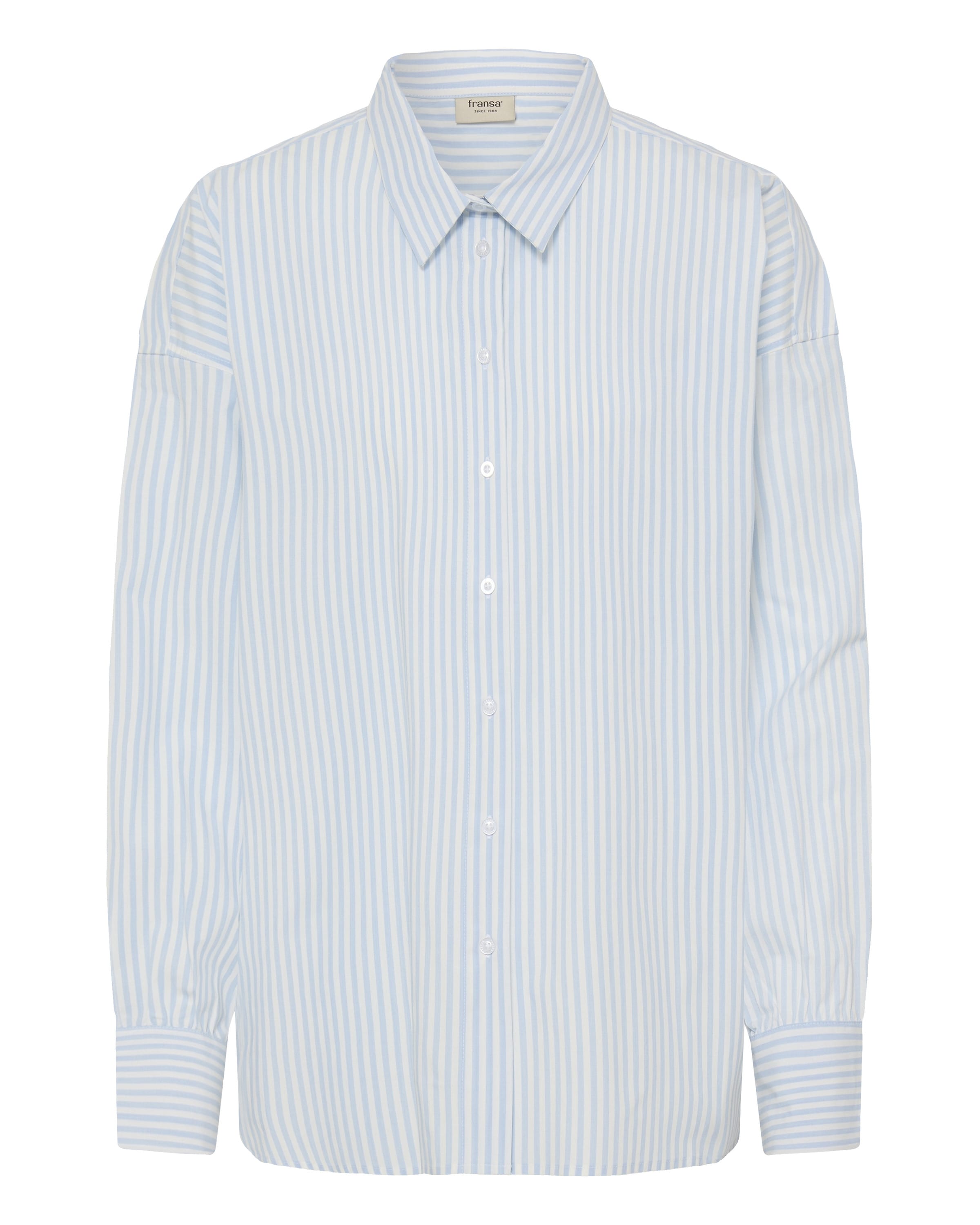 Fransa Blouse 'FRZASHIRT' in de kleur Lichtblauw / Wolwit, Productweergave