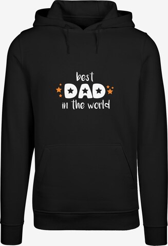 Sweat-shirt 'Fathers Day - Best Dad In The World' Merchcode en noir : devant