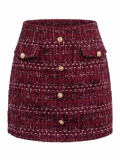 Cupshe Saia 'Button-Front Mini Skirt' em 40 em vermelho, Vista do artigo