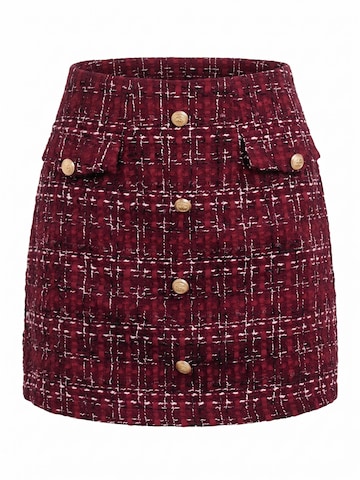 Cupshe - Saia 'Button-Front Mini Skirt' em vermelho: frente
