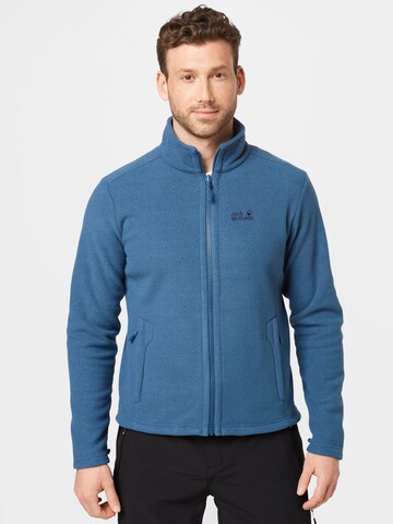 JACK WOLFSKIN Athletic Fleece Jacket 'Moonrise' in Blue: front