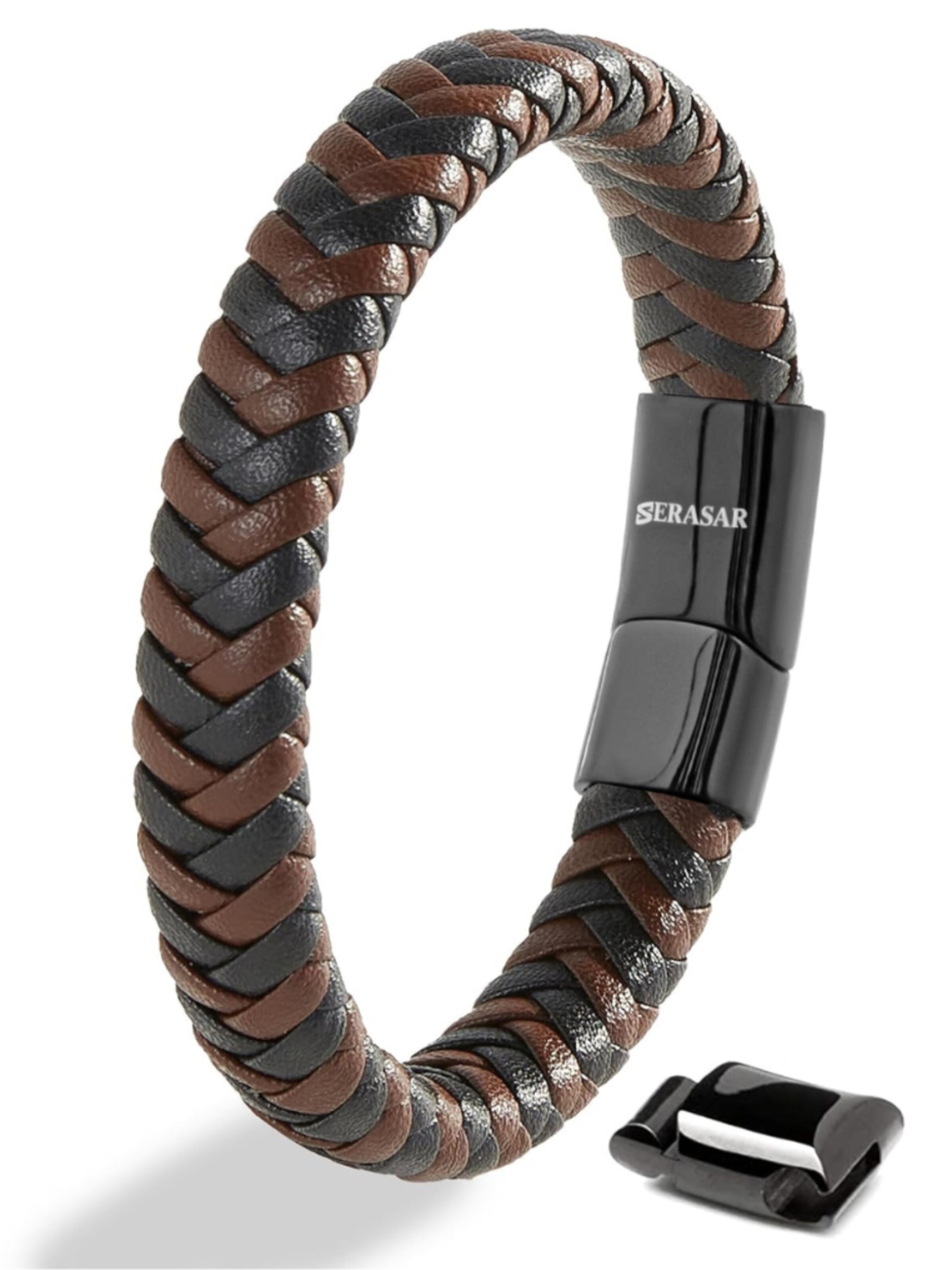 SERASAR Bracelet 'Steady' in Brown: front