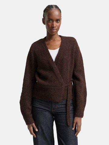 TOM TAILOR DENIM Strickjacke in Braun: Vorderseite