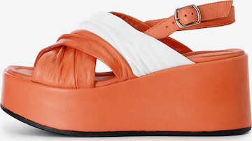 Sandalo di CAFè NOIR in arancione: frontale