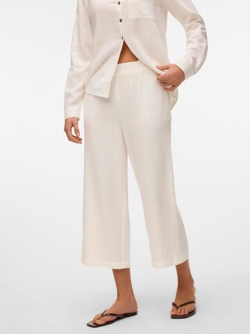 VERO MODA Wide leg Pleat-Front Pants 'VMMymilo' in White