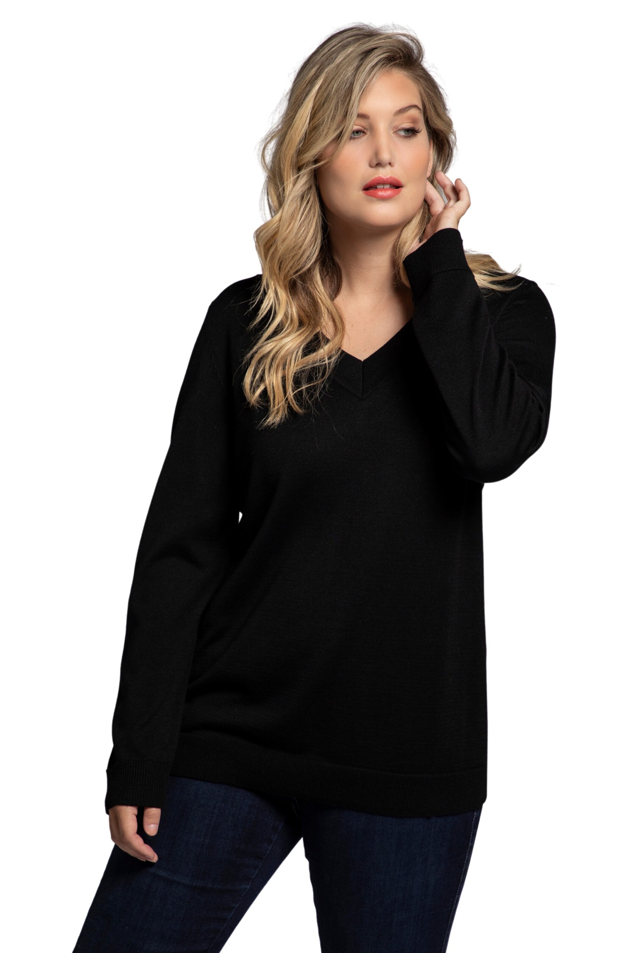 Ulla Popken Pullover in Schwarz: Vorderseite