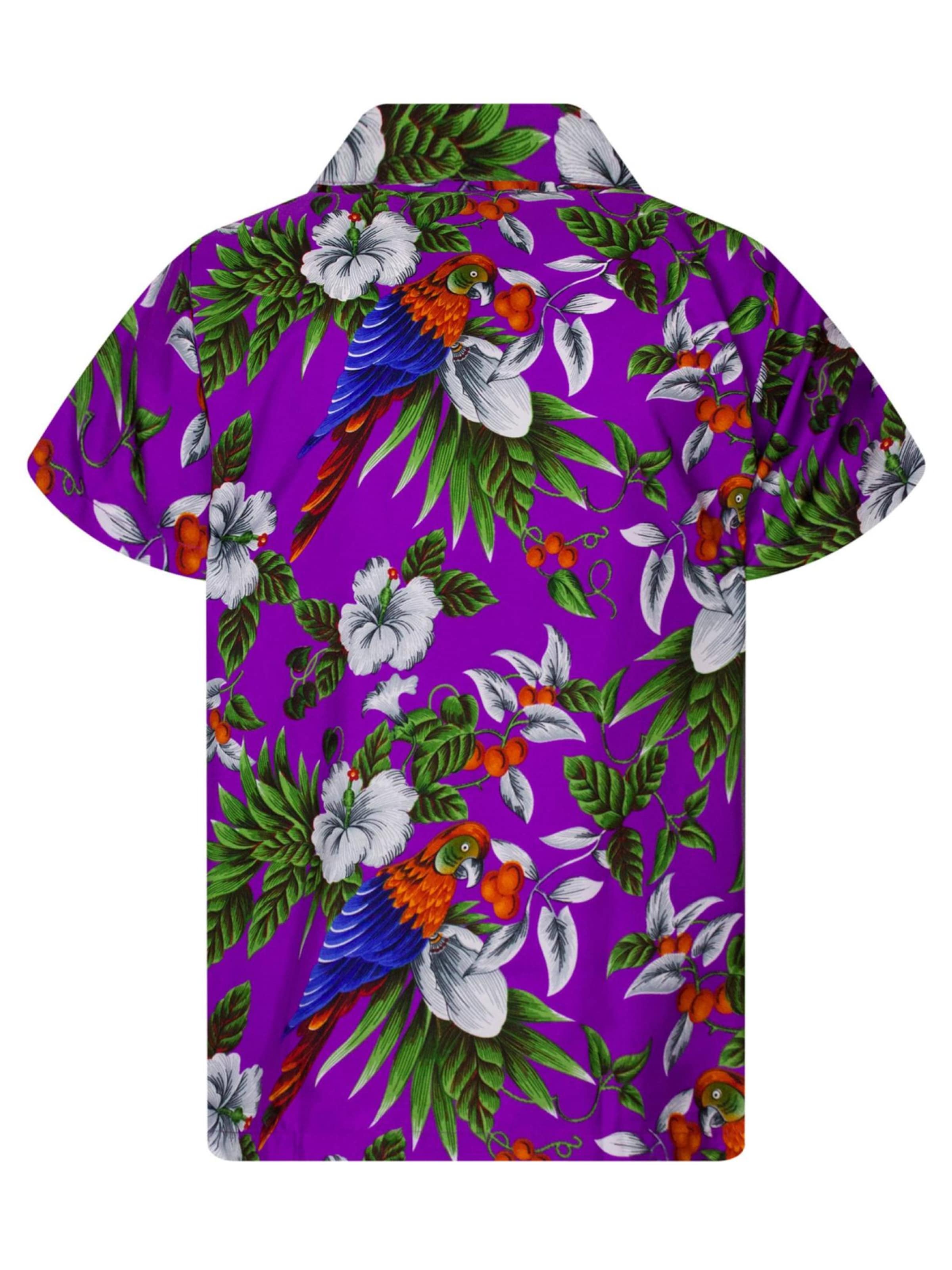 King Kameha Shirt 'Cherryparrot' in Lila