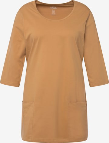 T-shirt Ulla Popken en beige : devant