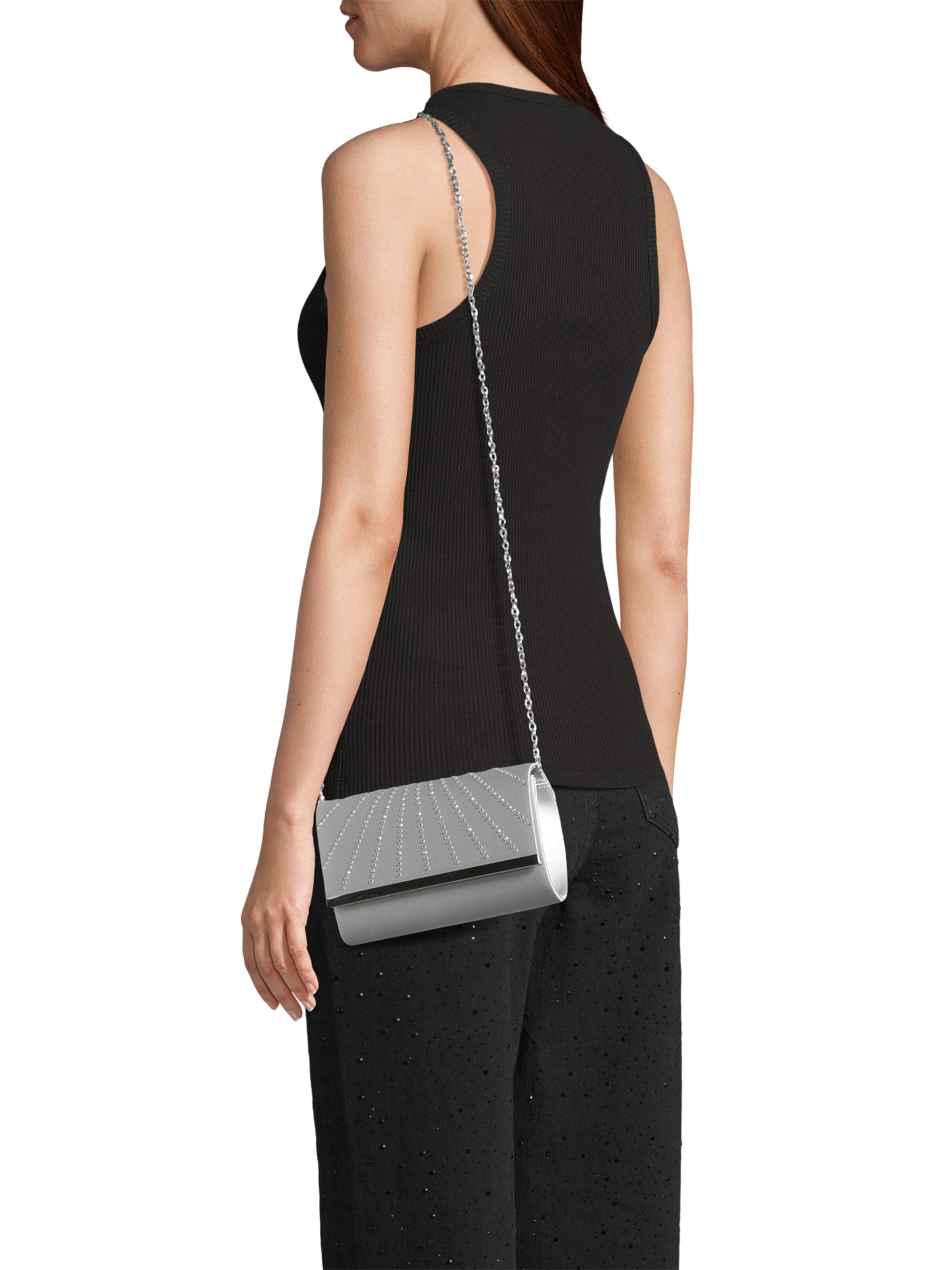 mascara Clutch in Silver