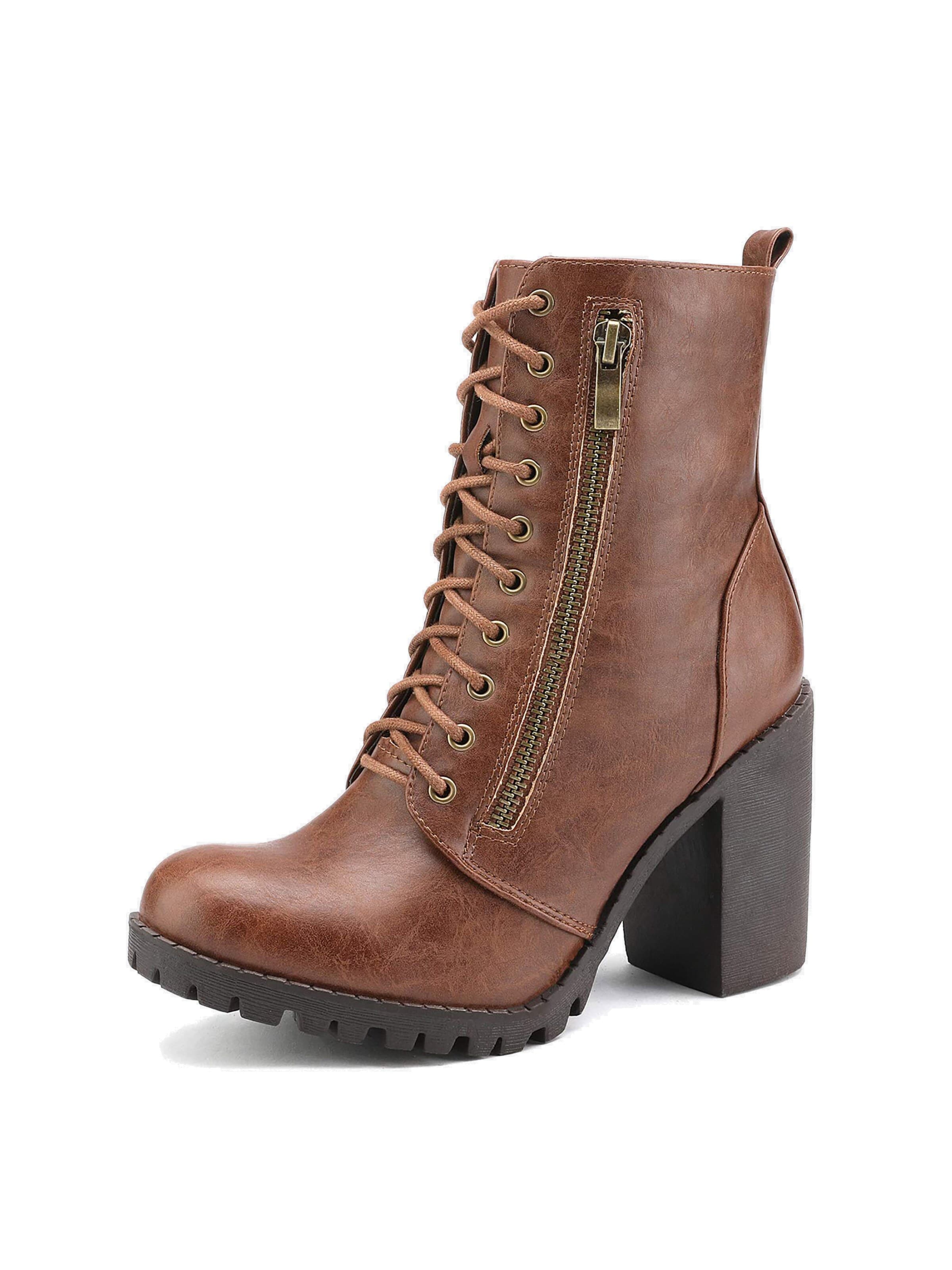 Dream Pairs Boots 'DREAM PAIRS Damen Stiefel Stiefeletten' in Brown: front