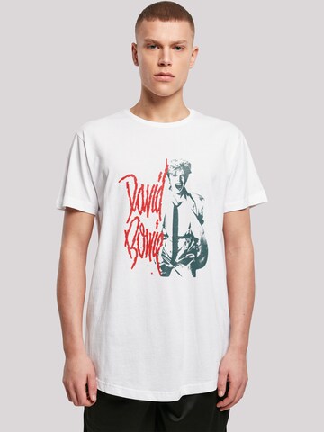 F4NT4STIC Shirt 'David Bowie Mono Shout' in Wit: voorkant