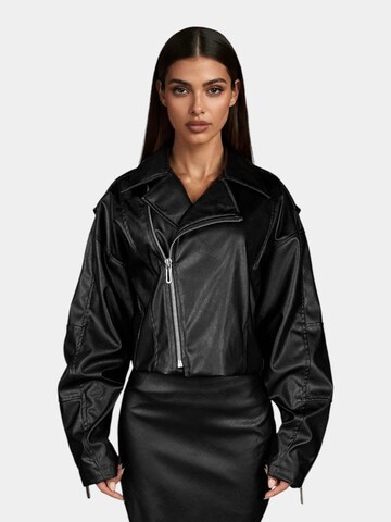 Made By Society Between-Season Jacket 'Jacheta CORE FRAGMENT - J27224' in Black: front