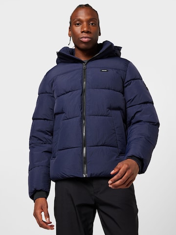 Calvin Klein Zimní bunda – modrá: přední strana