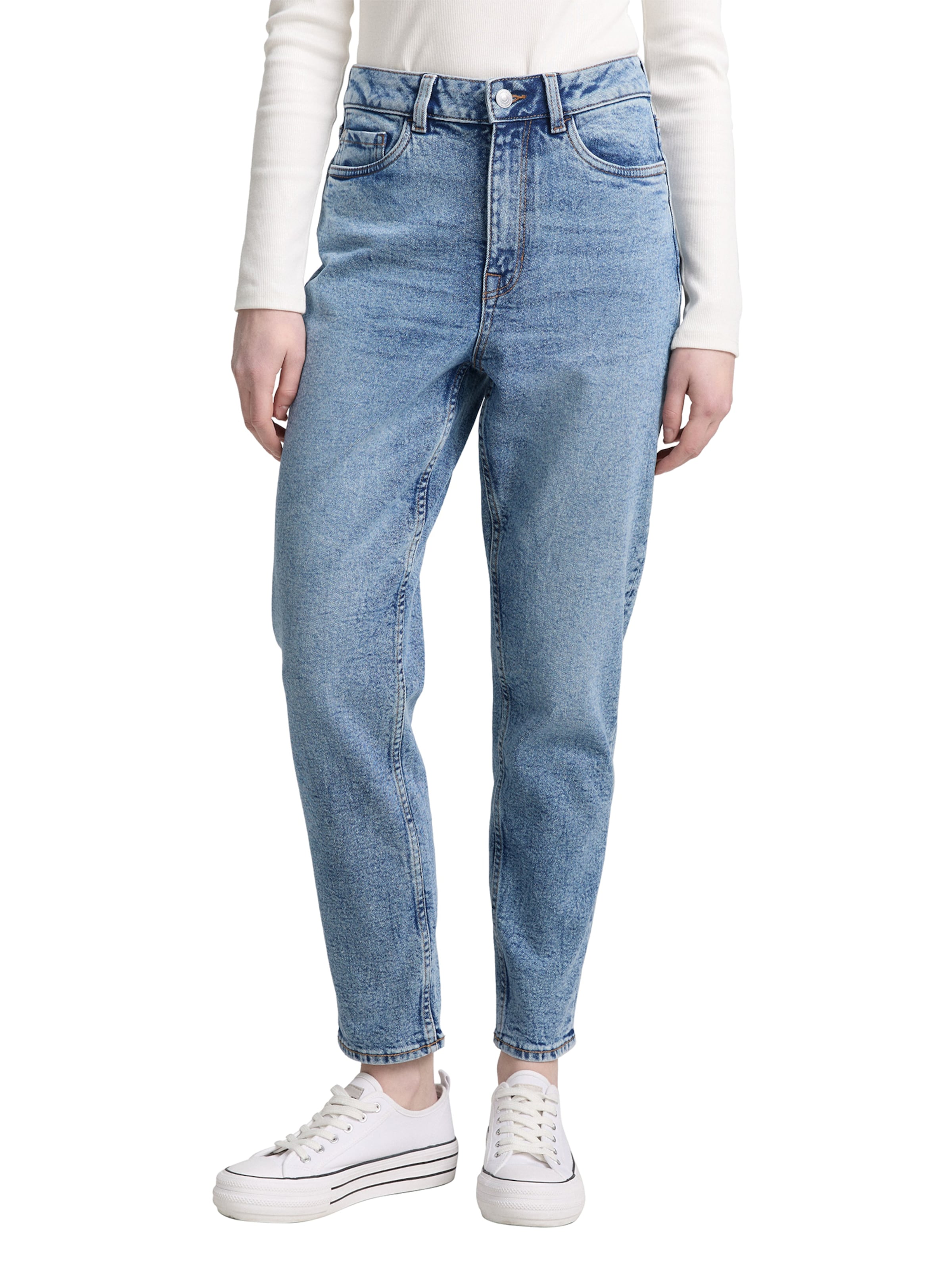 TOM TAILOR DENIM Tapered Jeans 'Linley' in Blue: front