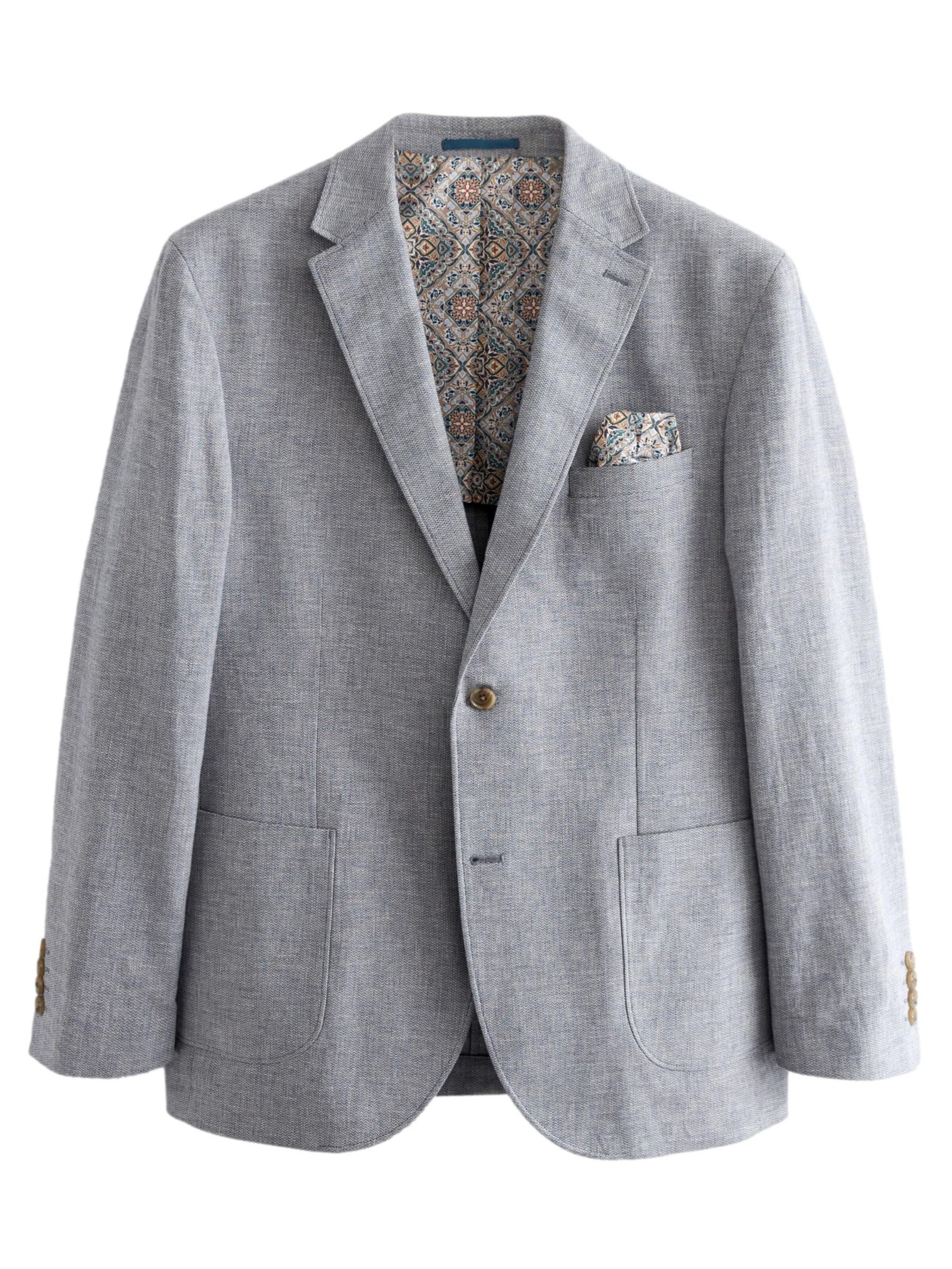 Next Средняя посадка Пиджак в Синий: спереди