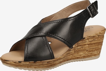 JANA Strap Sandals in Black: front