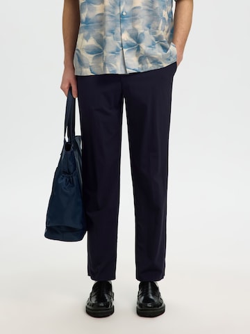 SELECTED Regular Trousers with creases in Blue: front