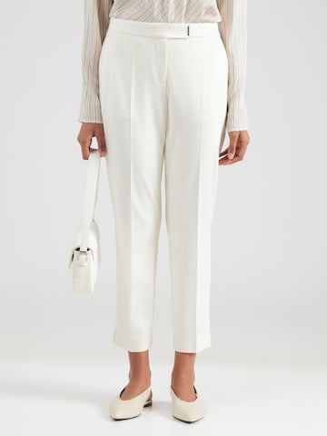 BOSS Regular Pressveckad byxa 'Tapria' i vit: framsida