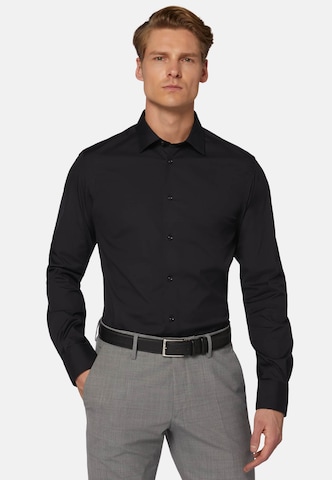 Coupe regular Chemise Boggi Milano en bleu : devant