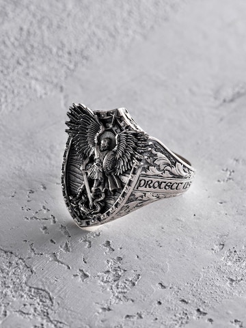 REYTEL Ring 'ST. ARCHANGEL MICHAEL'‌ in Silber: Vorderseite
