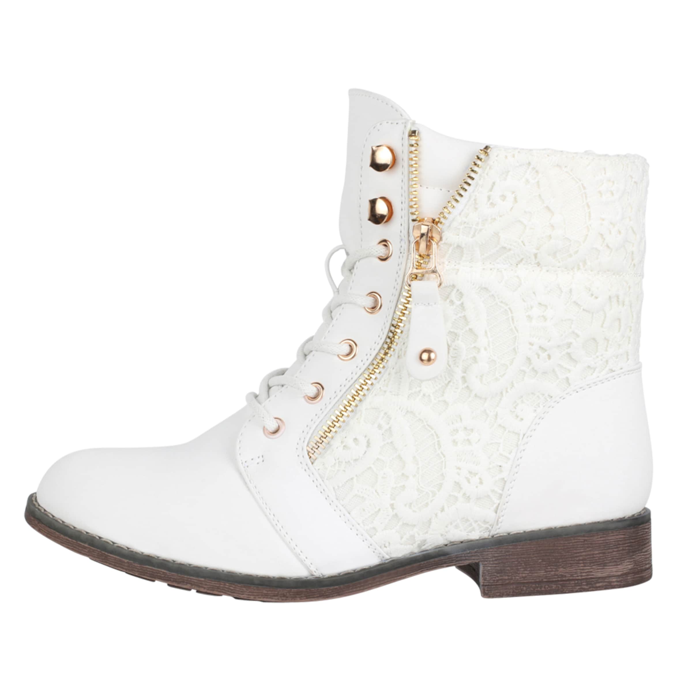 Elara Schnürstiefelette in Weiß