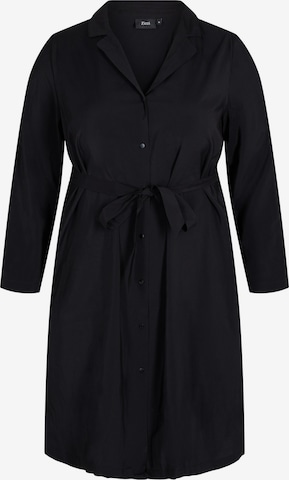 Zizzi Shirt Dress in Black: front