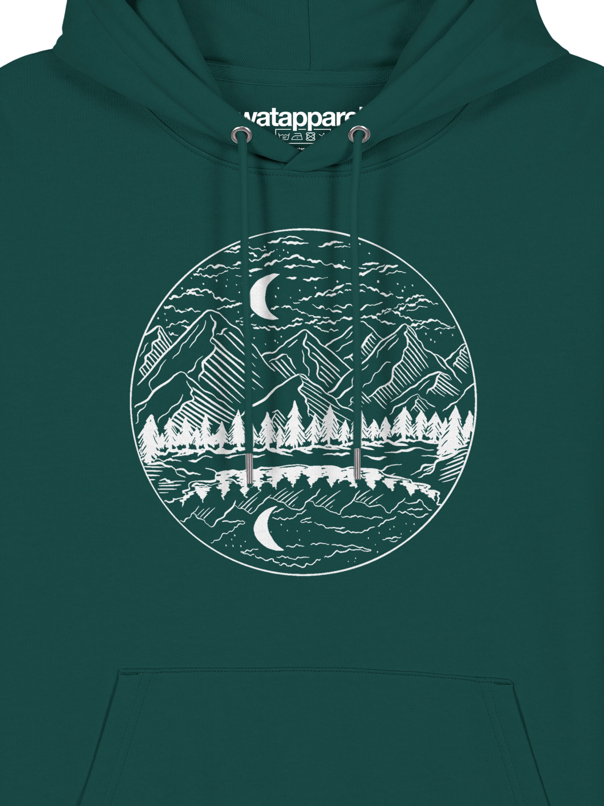 Felpa 'Mountains by night' di Watapparel in verde
