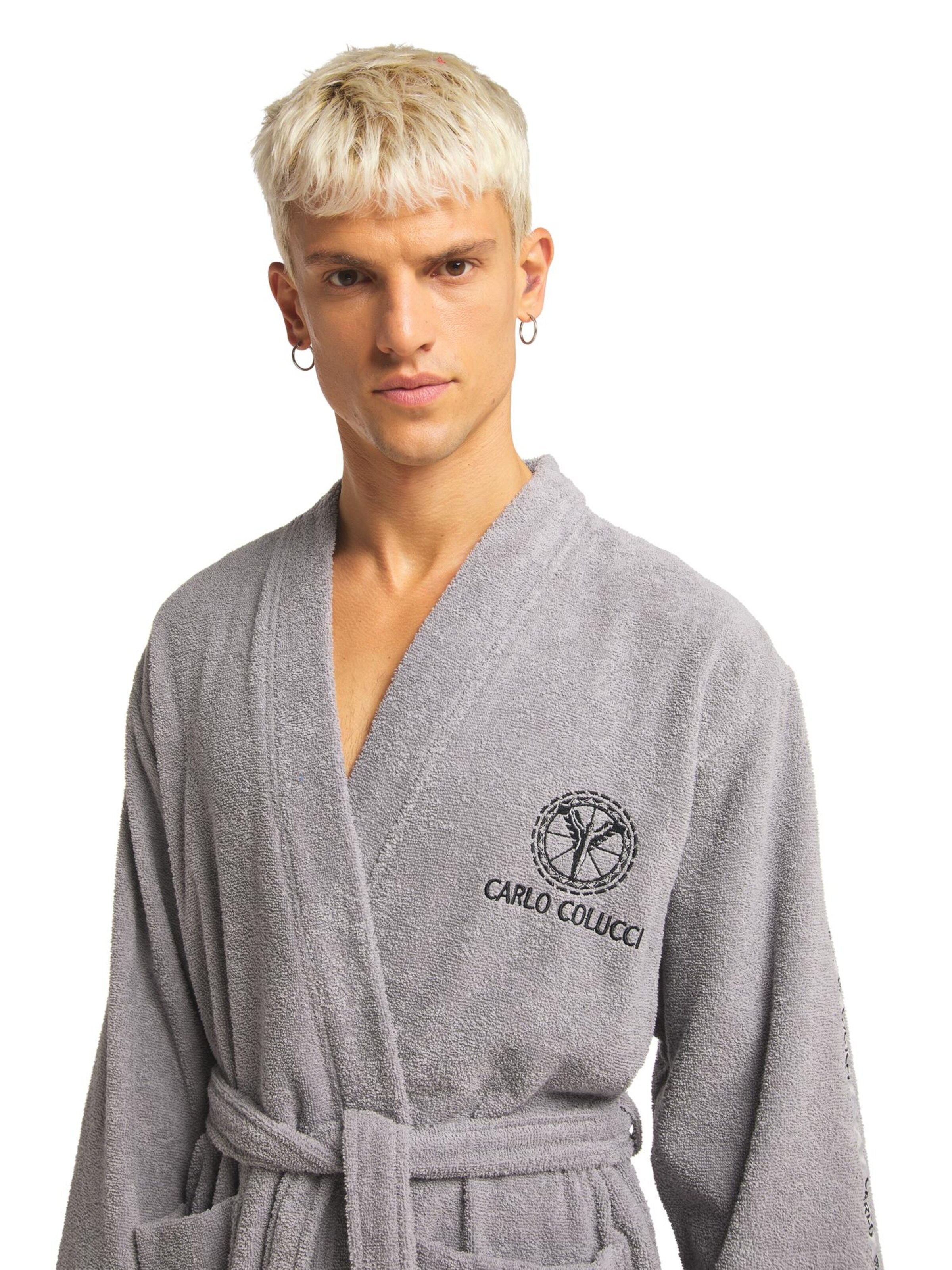 Carlo Colucci Badjas kort in Grijs