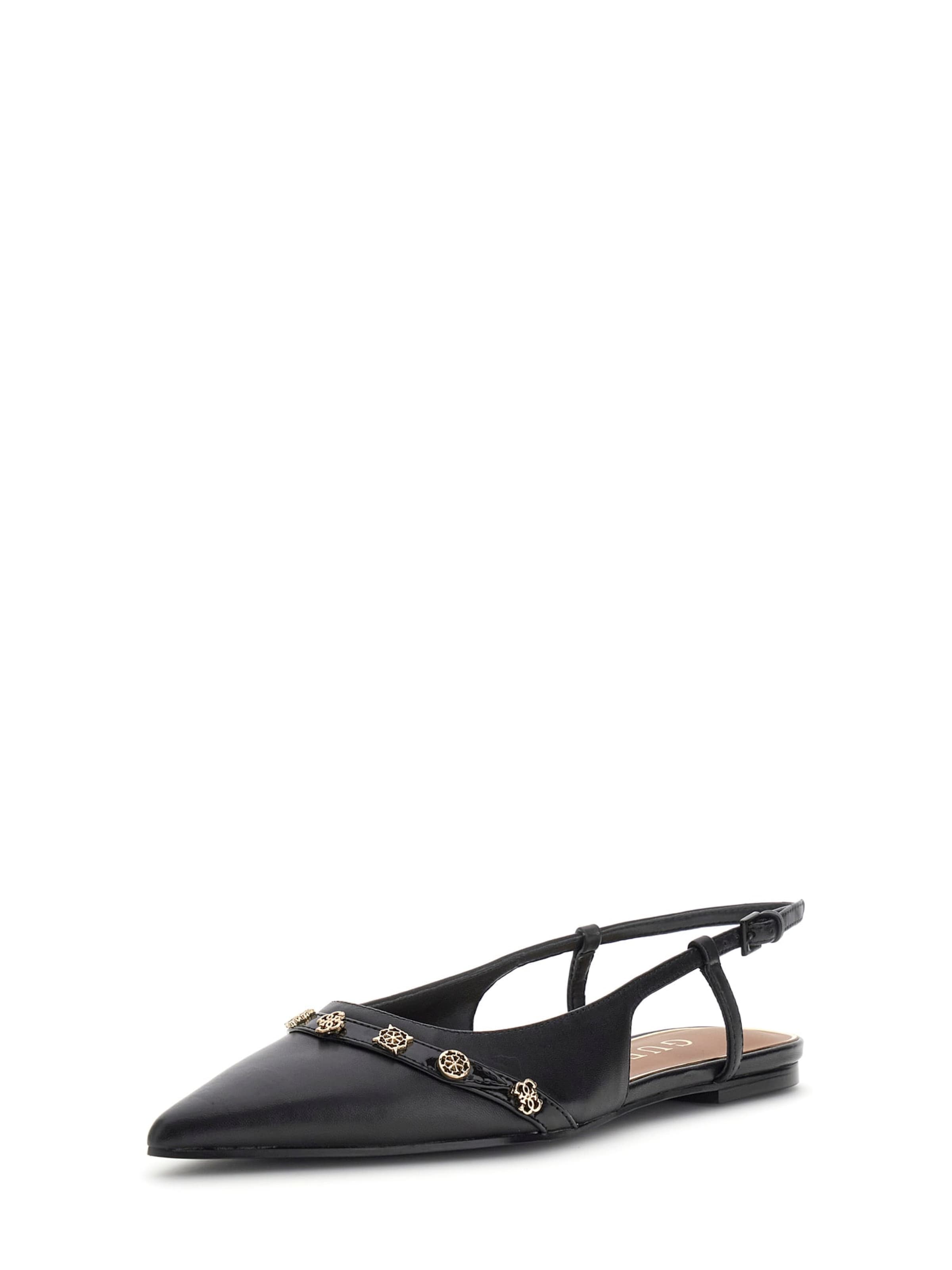 GUESS Μπαλαρίνα με λουράκια 'DORLEE' σε μαύρο: μπροστά