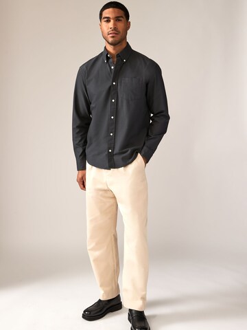 Next Regular fit Button Up Shirt in Grey