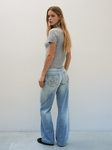 Bershka Wide leg Jeans in Blauw: terug