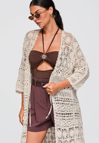 Pull-over oversize 'OW-SW-E0002' Ombre en beige