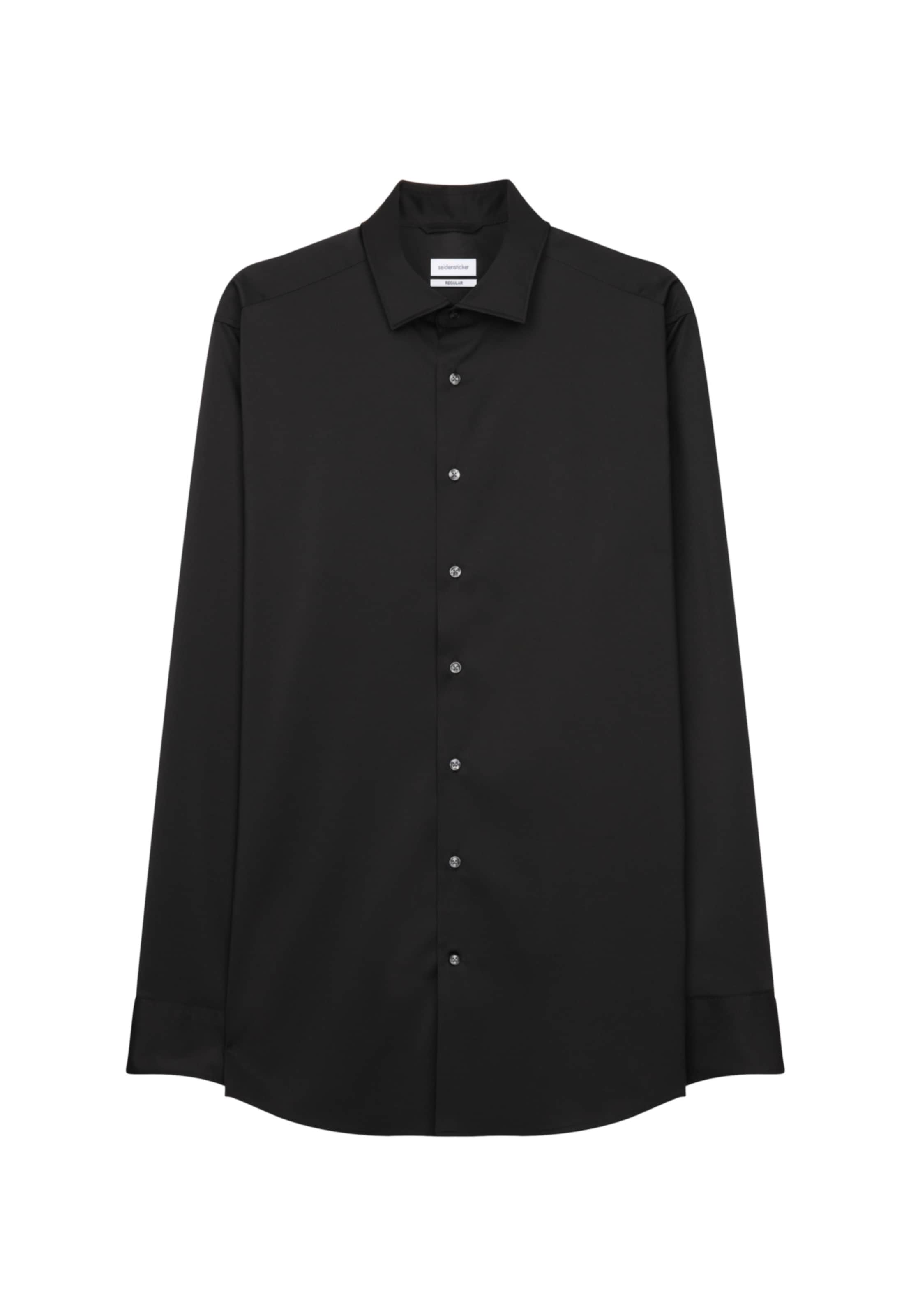 Coupe regular Chemise SEIDENSTICKER en noir : devant