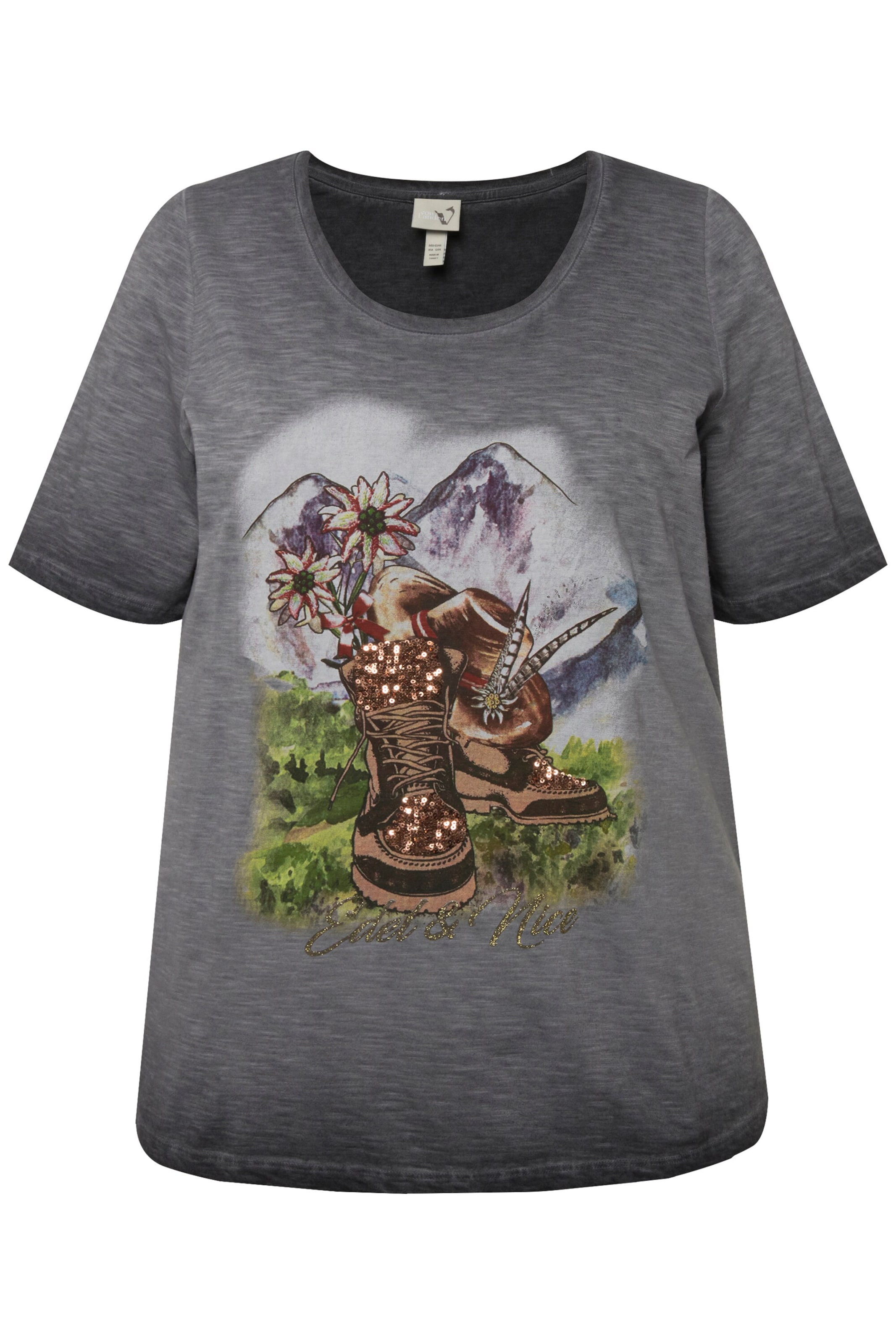 Ulla Popken Shirt in Grijs: voorkant