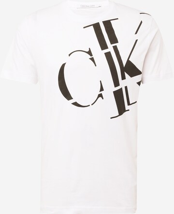 T-Shirt Calvin Klein Jeans en blanc : devant