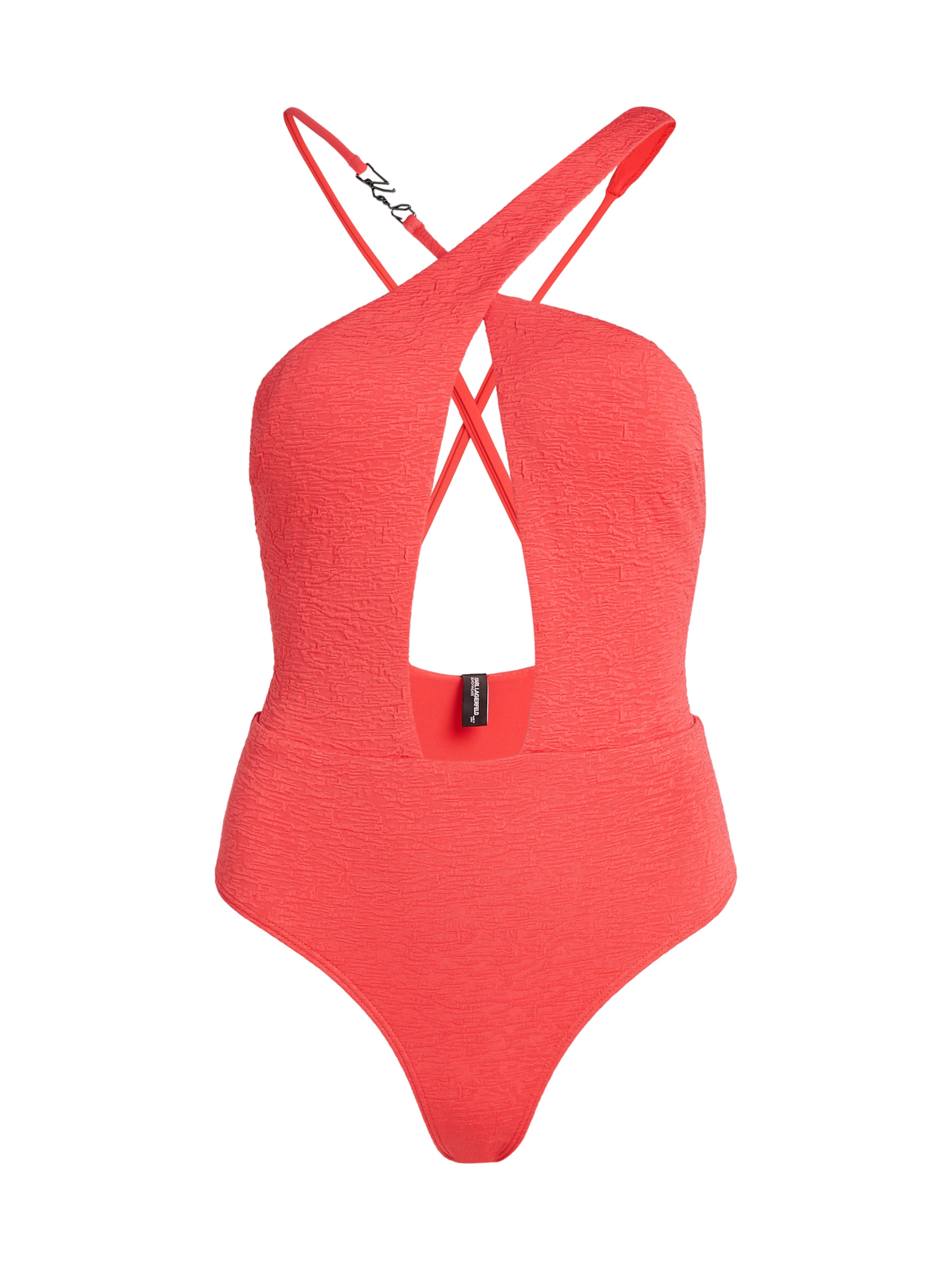 Karl Lagerfeld Bralette Swimsuit in Pink: front