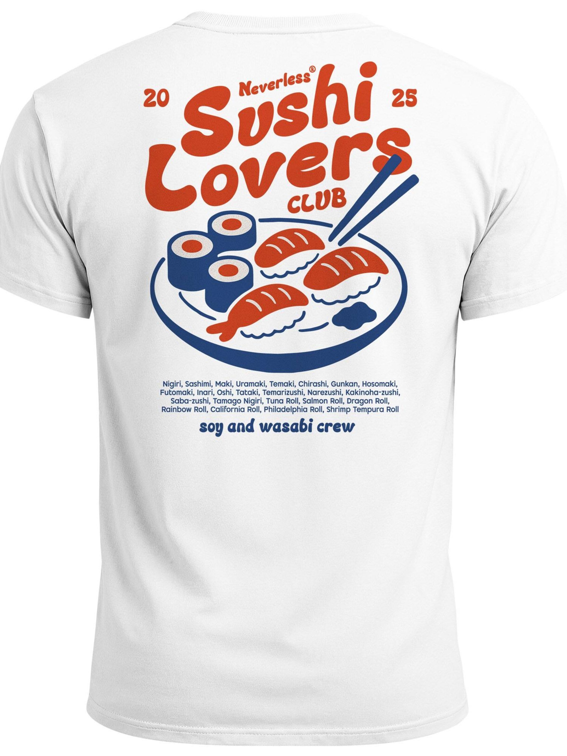 Neverless Shirt 'Sushi Lovers' in White