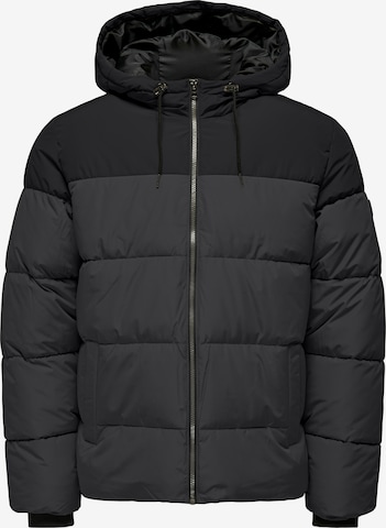 Only & Sons Winter Jacket in Grey: front