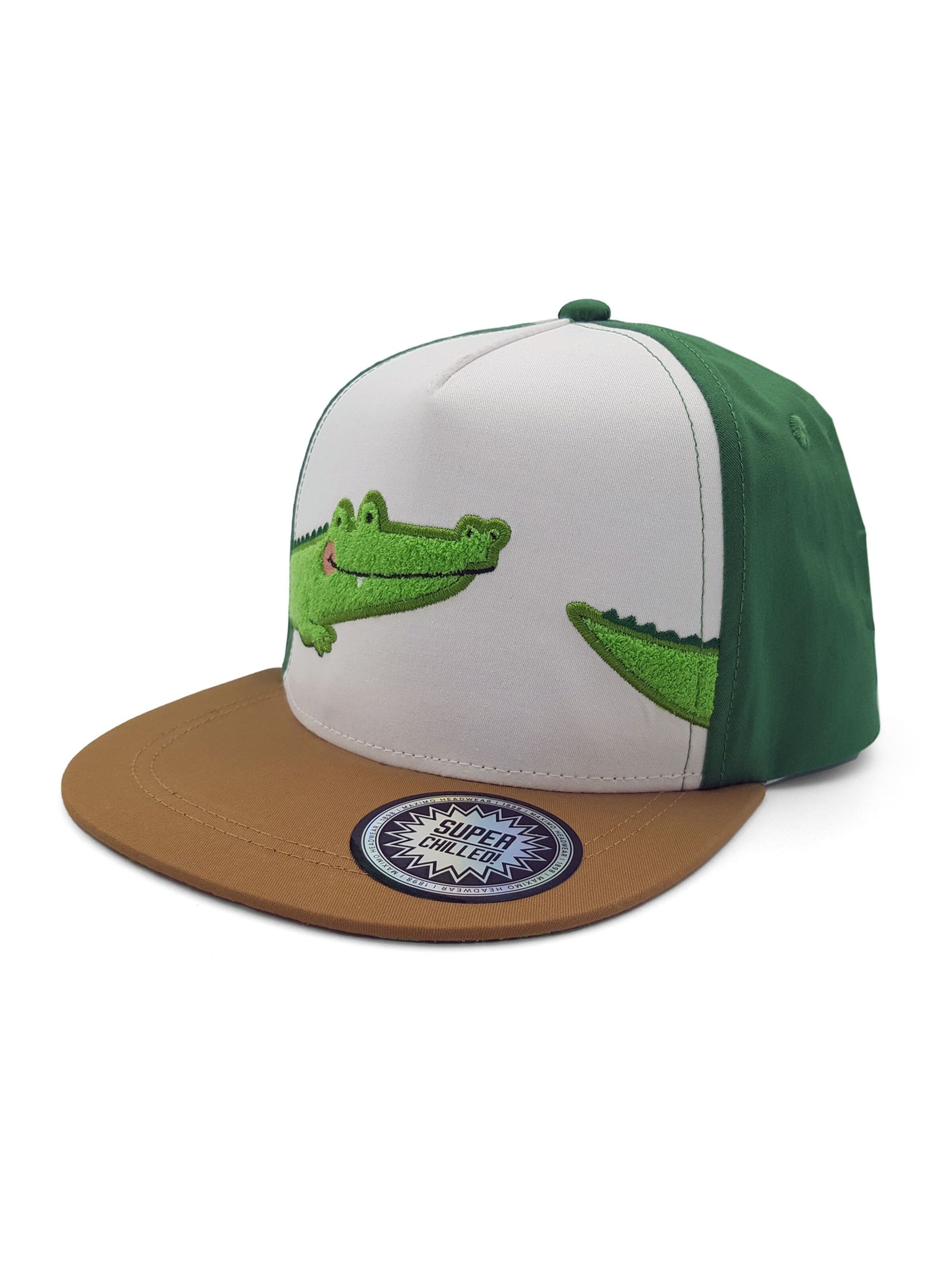MAXIMO Hat 'KIDS BOY-Cap Krokodil Snap-back Verschluß' in Green: front