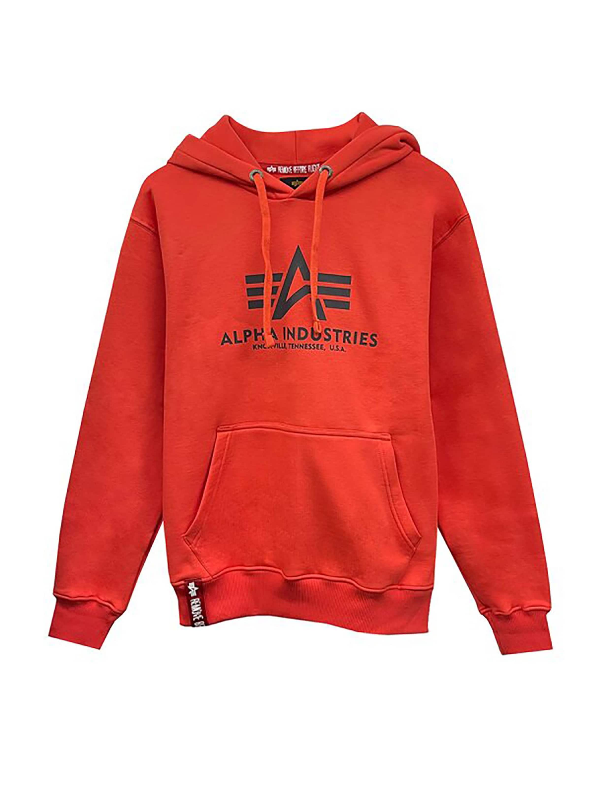 ALPHA INDUSTRIES Mikina 'Basic' – červená