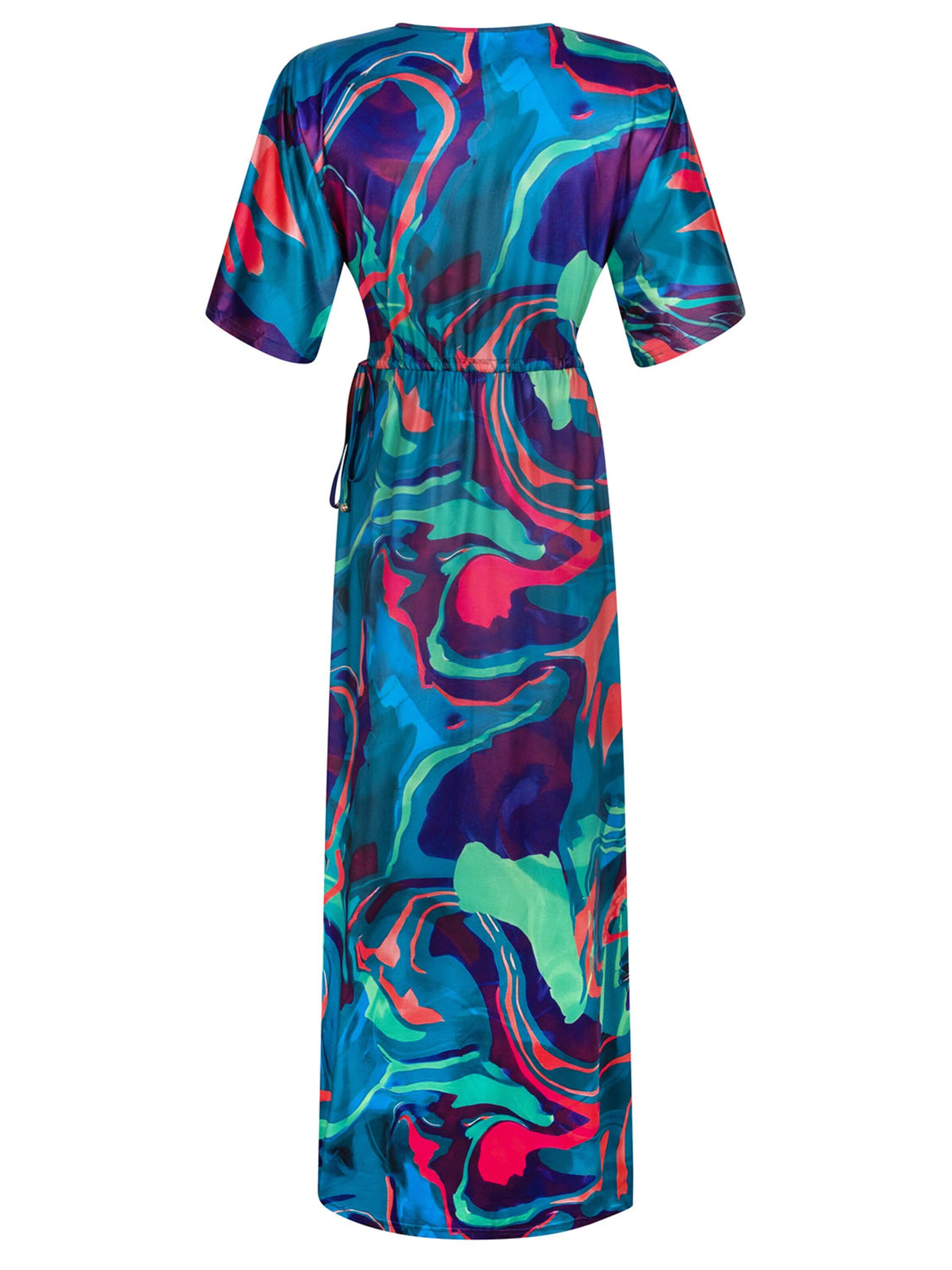 Robe 'Kimono Lotus Sorobon' Chic by Lirette en bleu