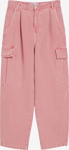 Bershka Wide Leg Jeans in Pink: predná strana