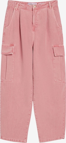 Jeans cargo Bershka en rose : devant