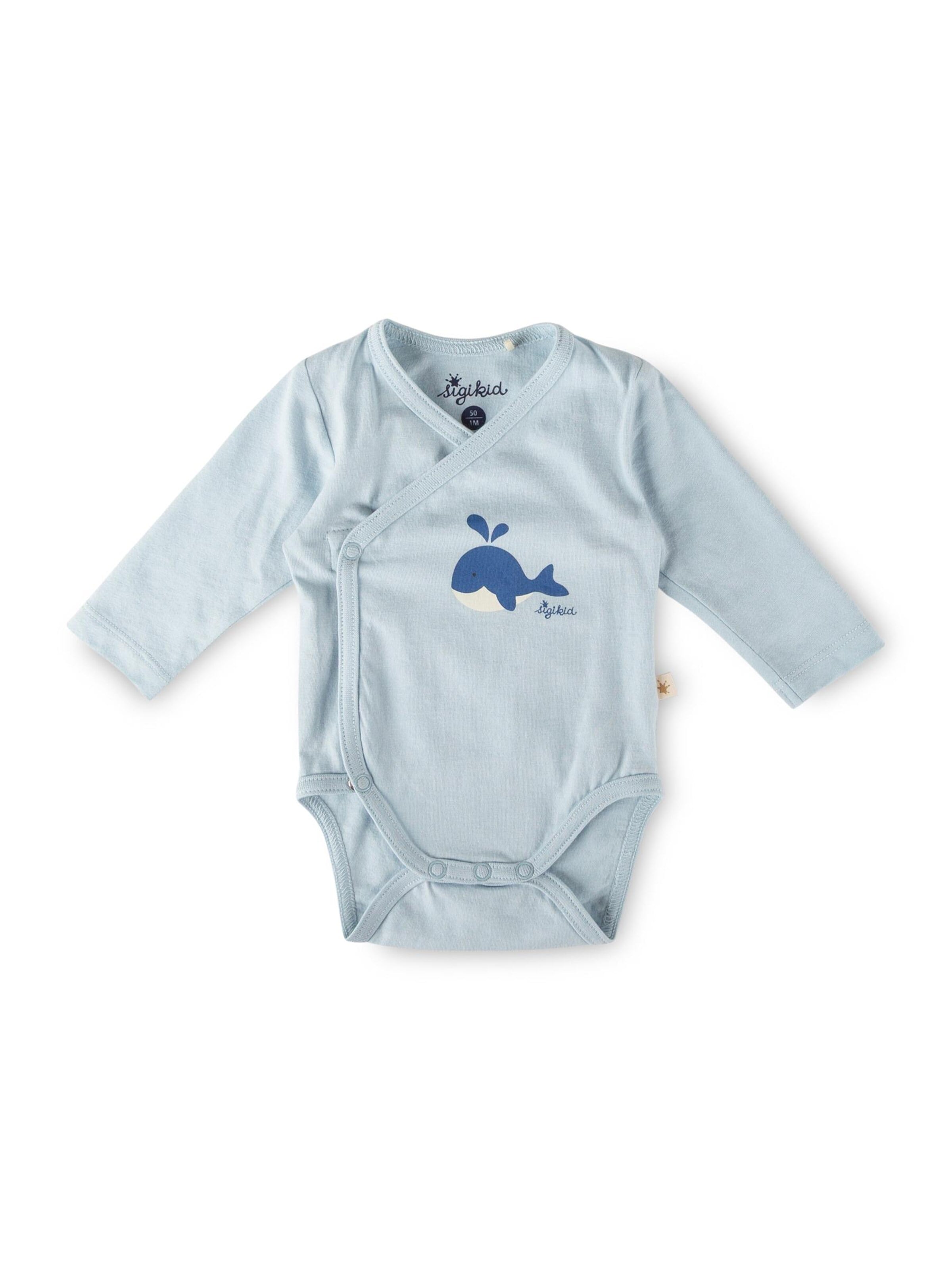 SIGIKID Romper/Bodysuit 'Body, langarm Classic Baby' in 50 in Blue, Item view