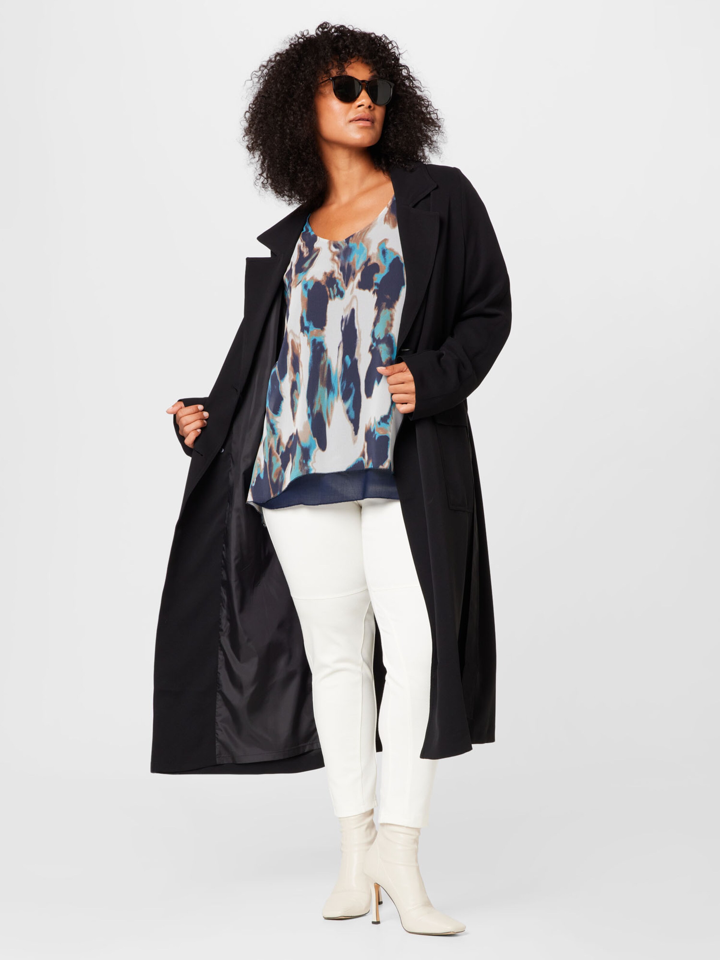 Frauen Große Größen SAMOON Bluse in Navy - LN43929 Frauen Große Größen SAMOON Bluse in Navy - LN43929