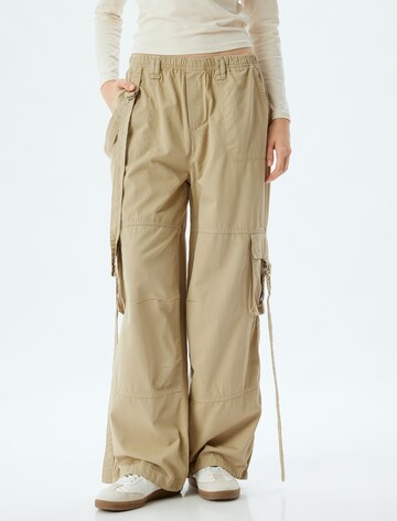 Koton Wide leg Cargobroek in Beige: voorkant