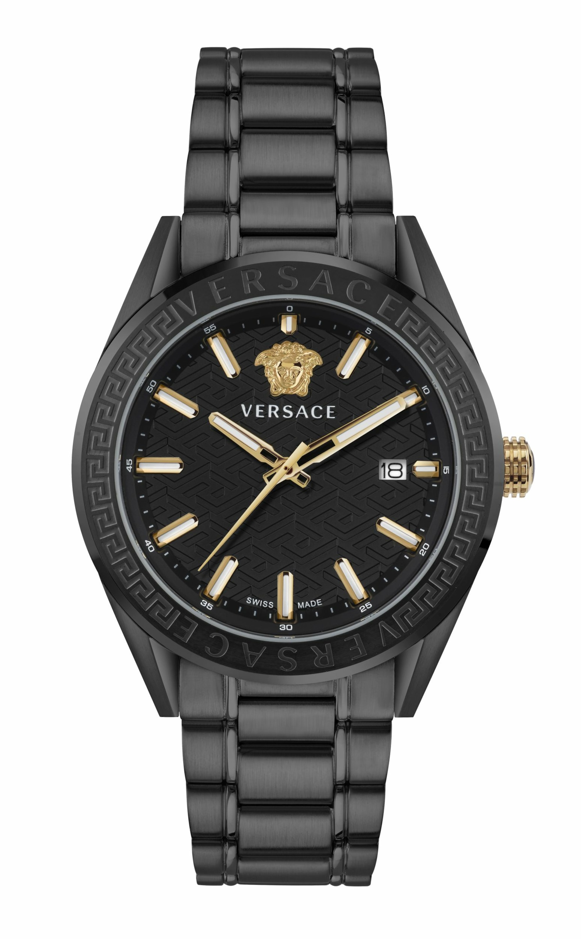 VERSACE Analoog horloge in Zwart: voorkant